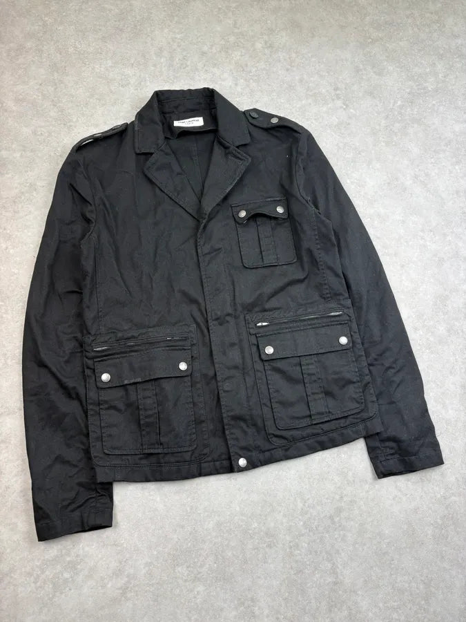 SS2020 Saint Laurent Black Sample Cargo Jacket KFKgxNV 3