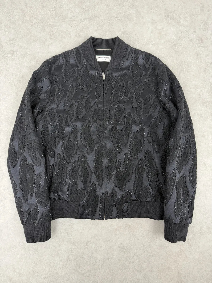 SS2020 Saint Laurent Black Dark Studded Bomber Jacket mRxZMJI 0