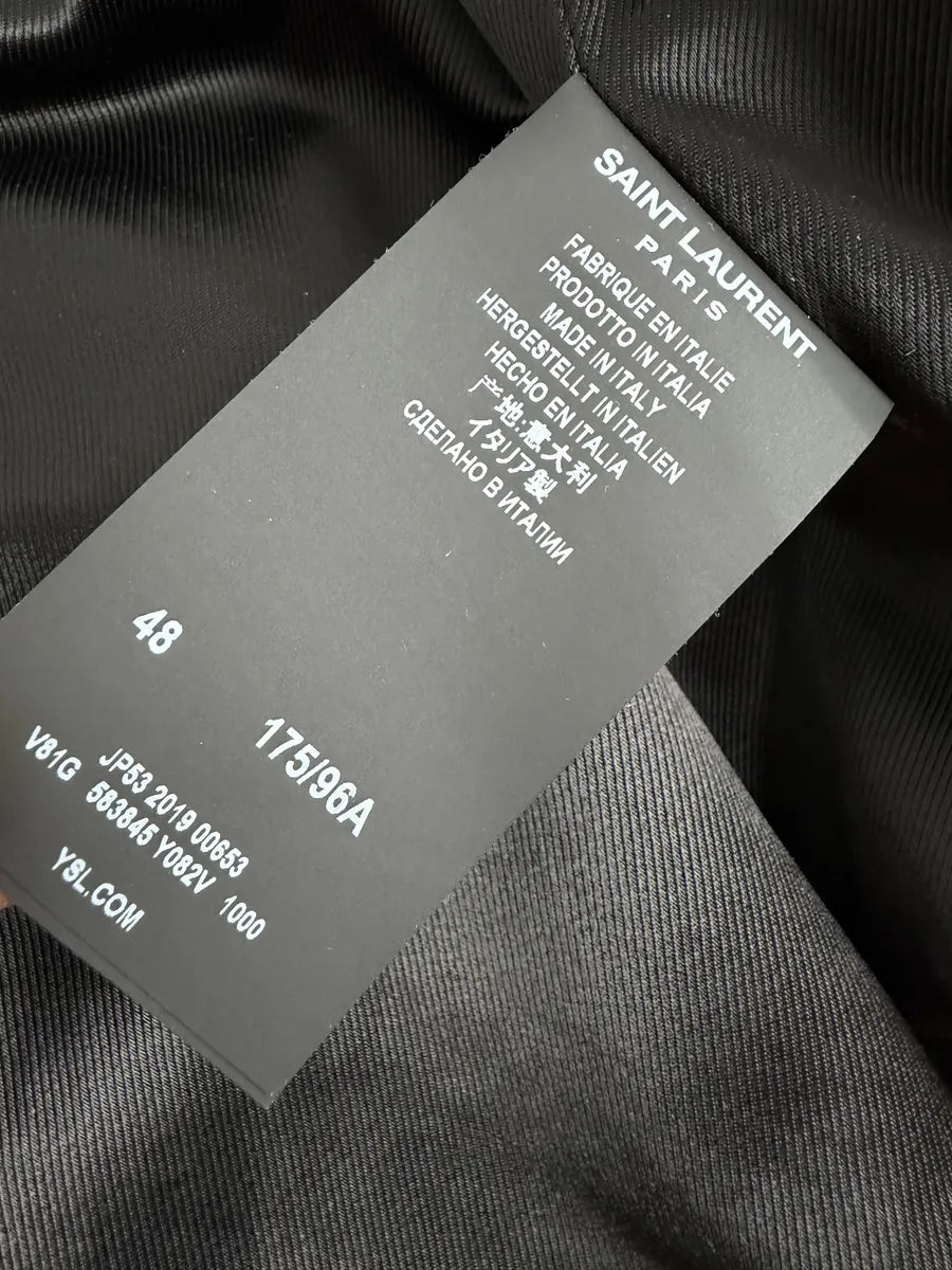 SS2020 Saint Laurent Black Dark Studded Bomber Jacket mRxZMJI 14