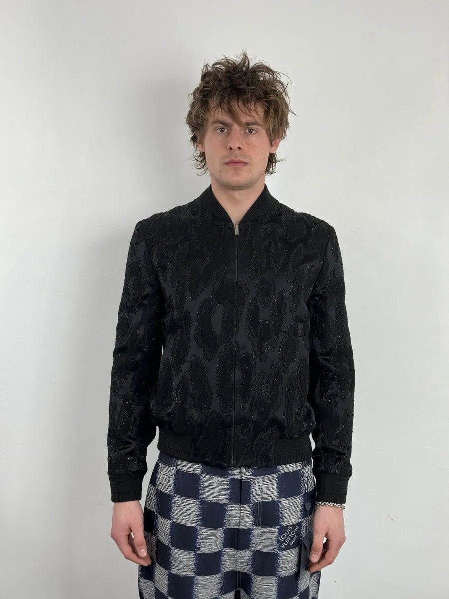 SS2020 Saint Laurent Black Dark Studded Bomber Jacket mRxZMJI 2