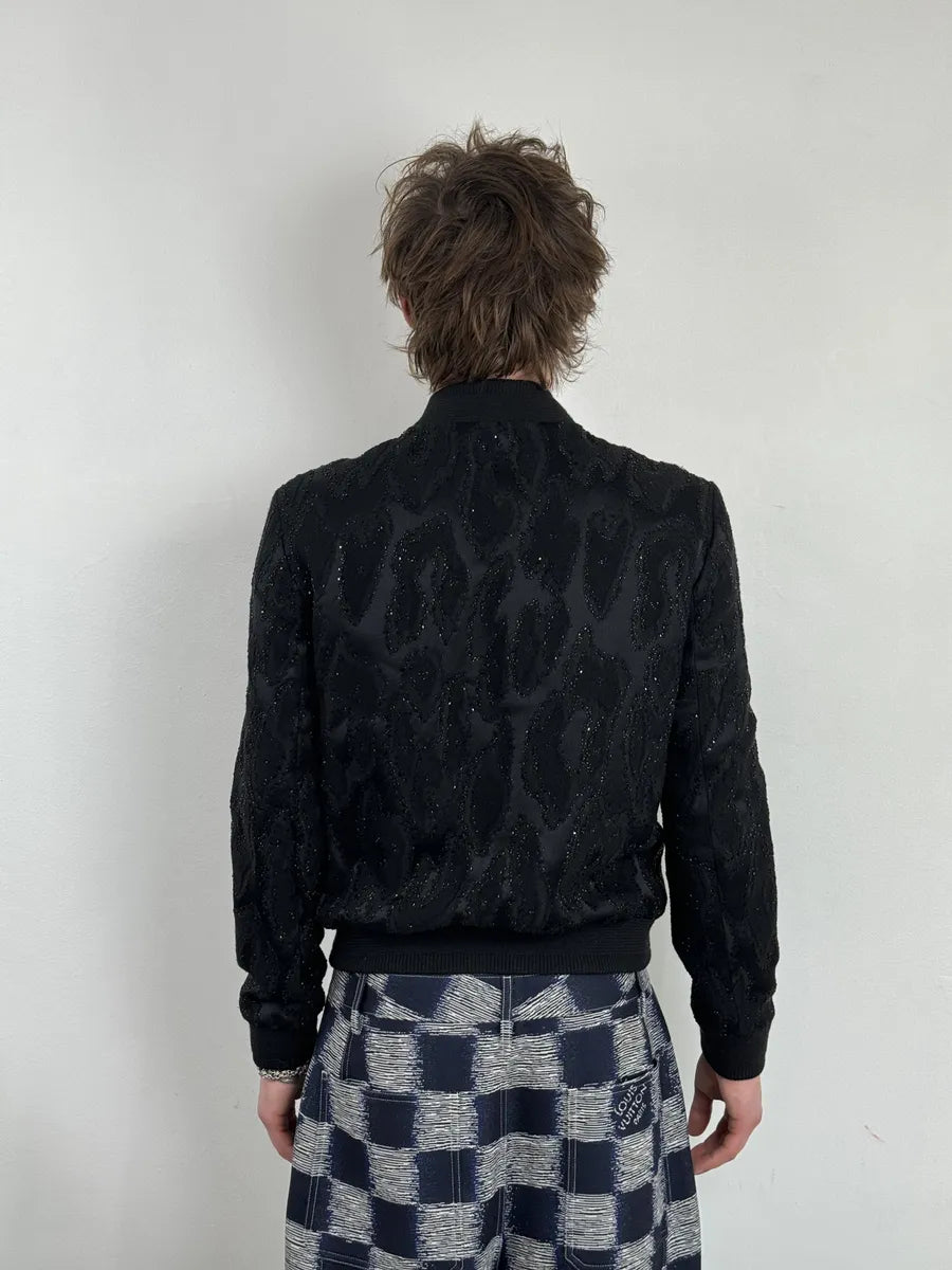 SS2020 Saint Laurent Black Dark Studded Bomber Jacket mRxZMJI 3