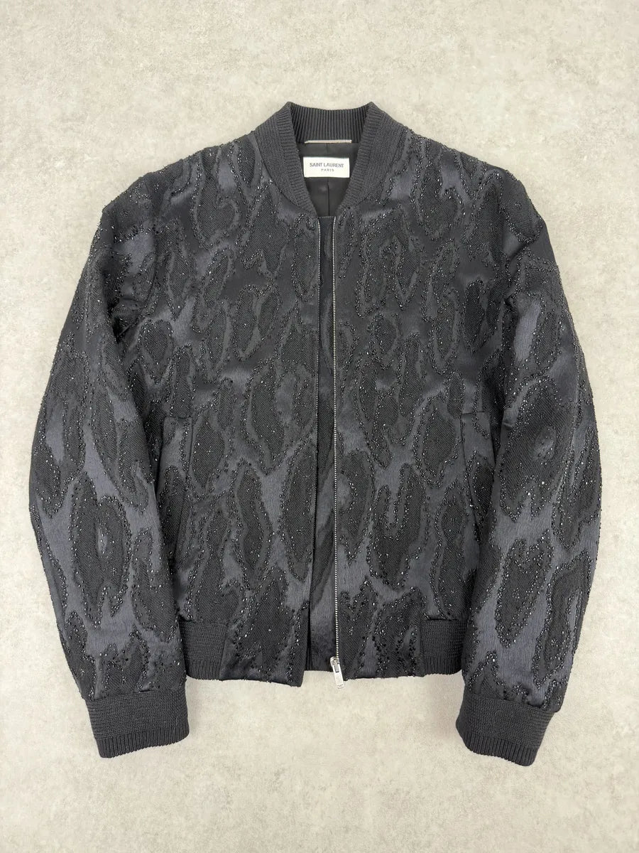 SS2020 Saint Laurent Black Dark Studded Bomber Jacket mRxZMJI 9
