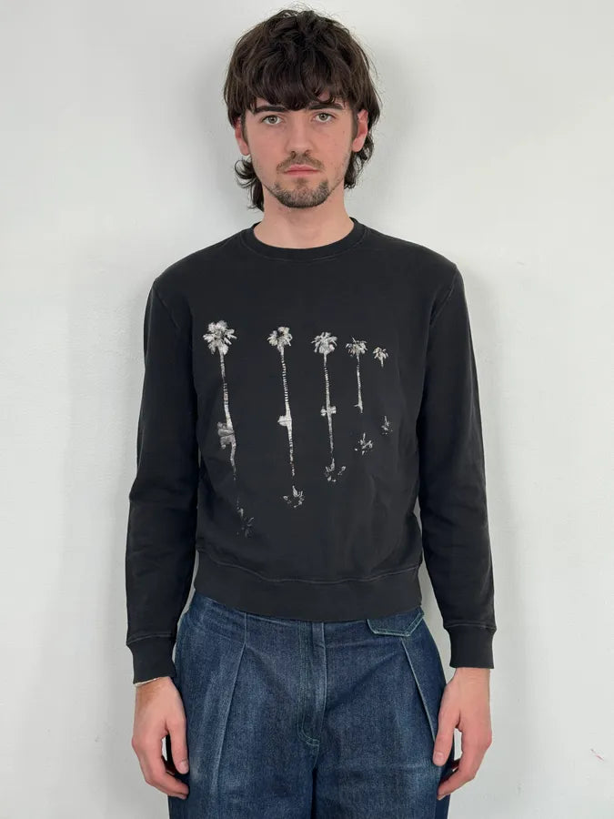SS2020 Saint Laurent Black Palm Trees Crewneck Sweater iOmfFam 1