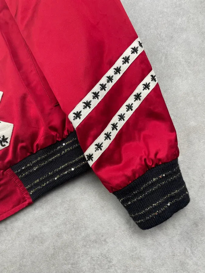 SS2020 Saint Laurent Embroidered Red & White Bomber Jacket  kgZbHwW 10