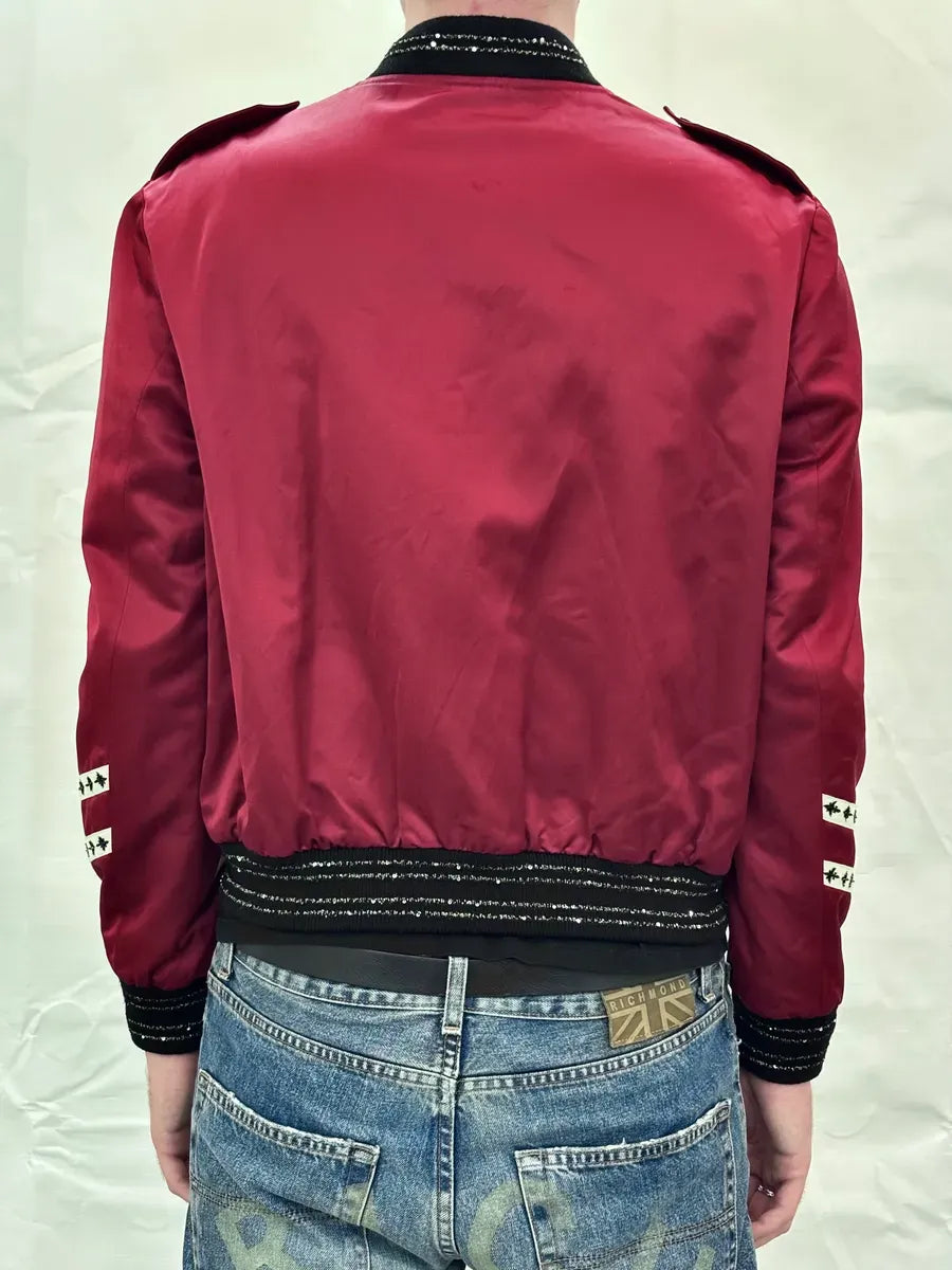 SS2020 Saint Laurent Embroidered Red & White Bomber Jacket  kgZbHwW 3