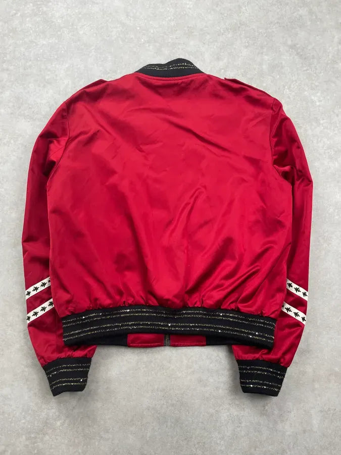 SS2020 Saint Laurent Embroidered Red & White Bomber Jacket  kgZbHwW 6