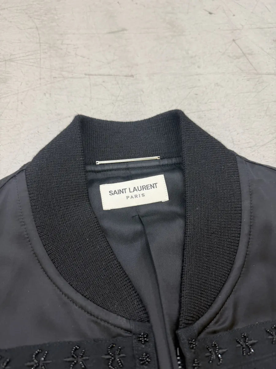 SS2020 Saint Laurent Fleur De Lys Napoleon Black Jacket nNHkgdS 12