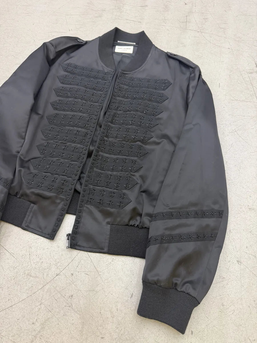 SS2020 Saint Laurent Fleur De Lys Napoleon Black Jacket nNHkgdS 13