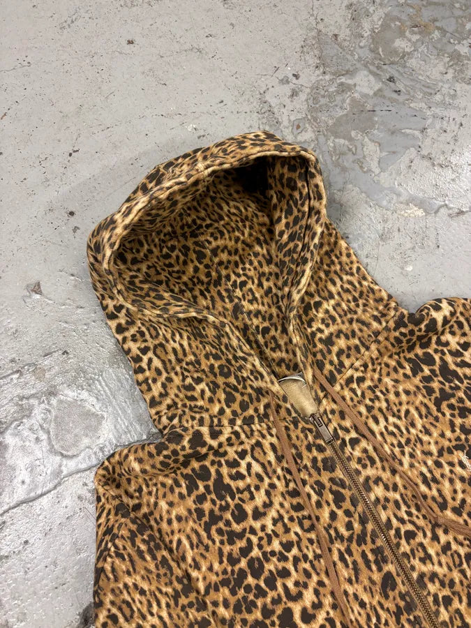 SS2020 Saint Laurent Leopard Print Zip-up Hoodie OyGjgRq 4