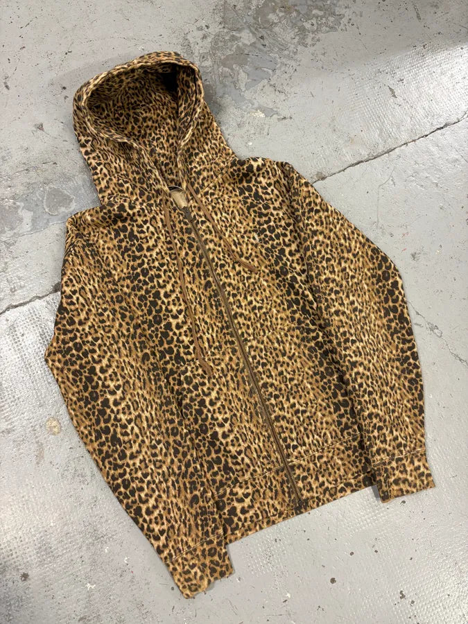 SS2020 Saint Laurent Leopard Print Zip-up Hoodie OyGjgRq 3