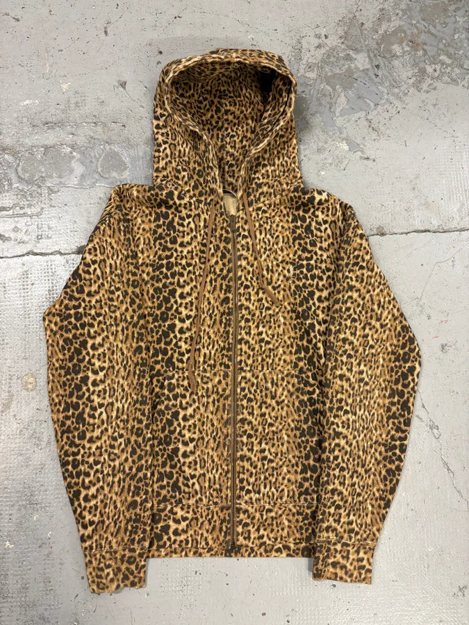 SS2020 Saint Laurent Leopard Print Zip-up Hoodie OyGjgRq 0