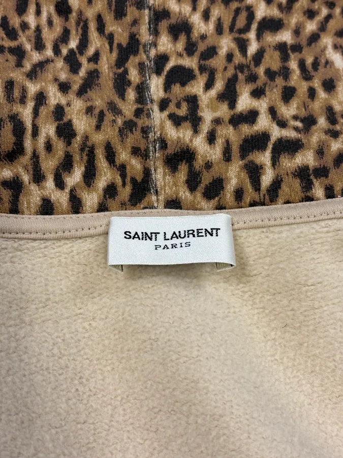 SS2020 Saint Laurent Leopard Print Zip-up Hoodie OyGjgRq 9