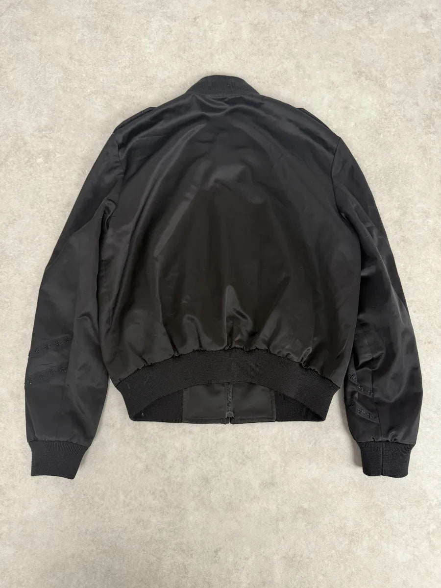 SS2020 Saint Laurent Officer Black Satin Bomber Jacket PPcccfS 1