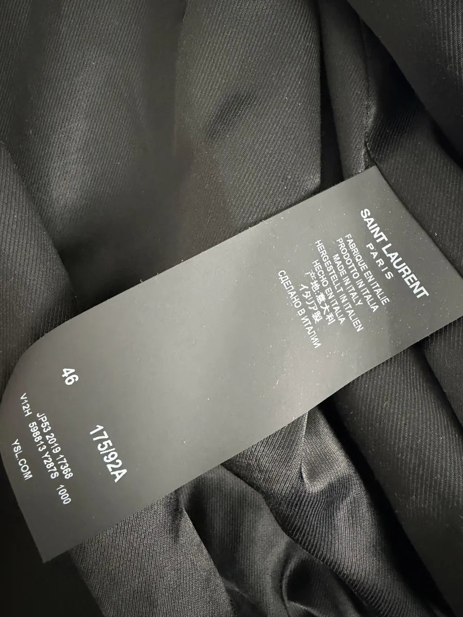 SS2020 Saint Laurent Officer Black Satin Bomber Jacket PPcccfS 10