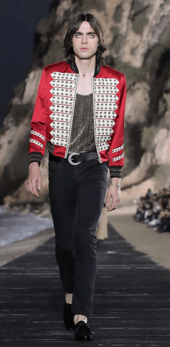 SS2020 Saint Laurent Officer Red & White Jacket mCneMBm 1