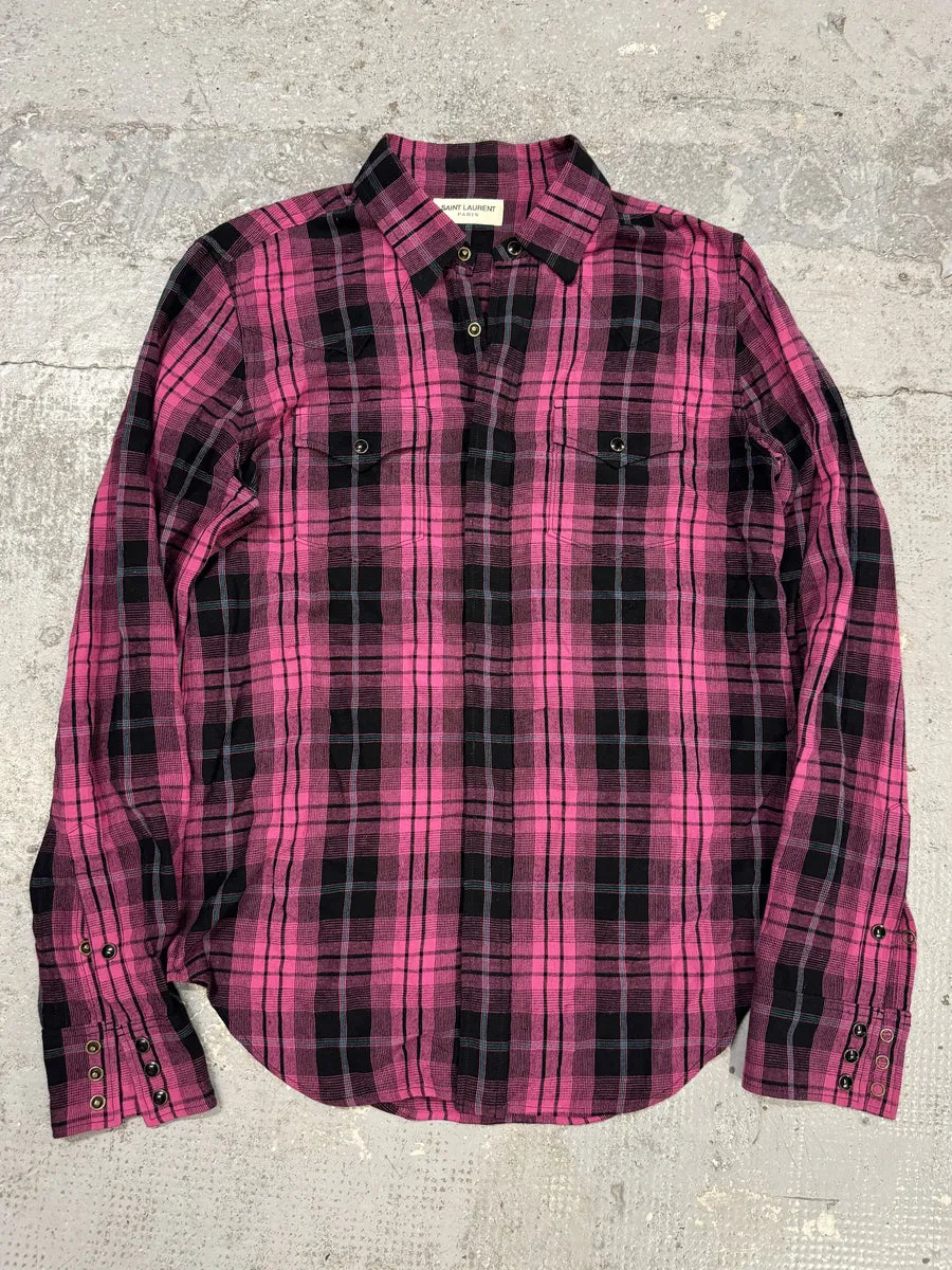 SS2020 Saint Laurent Pink & Black Shirt kSBAMDP 0