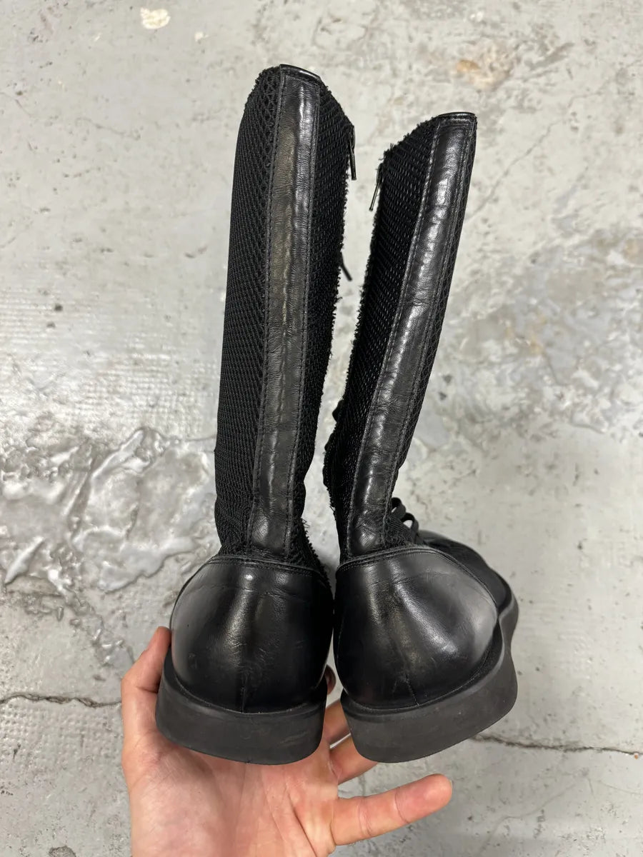 SS2020 Yohji Yamamoto Black Ankle Boxing Leather Shoes qJchicw 7