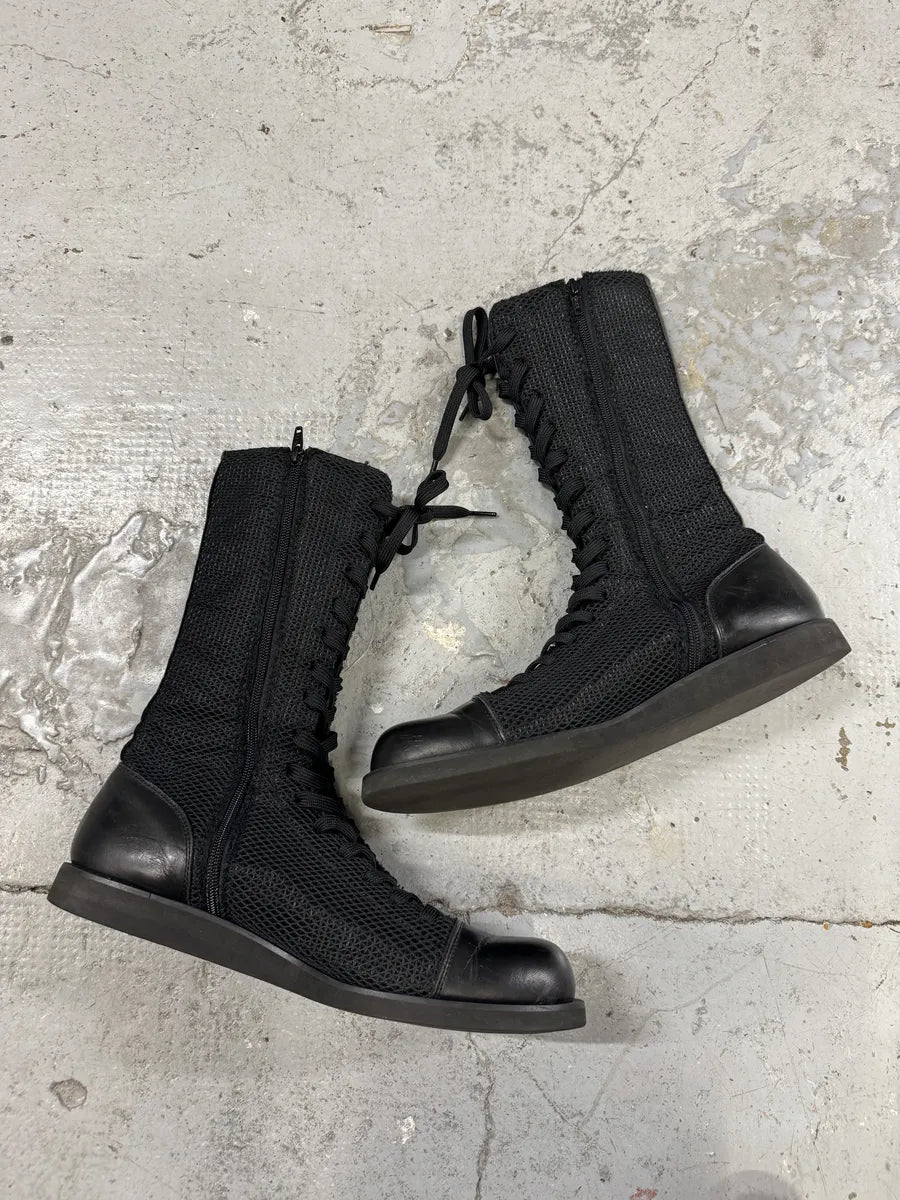 SS2020 Yohji Yamamoto Black Ankle Boxing Leather Shoes qJchicw 8