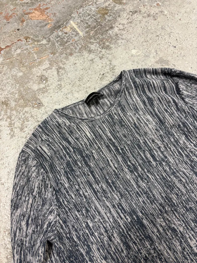 SS2021 Emporio Armani Black & White Contemporary Wool Sweater pOvJUrS 3