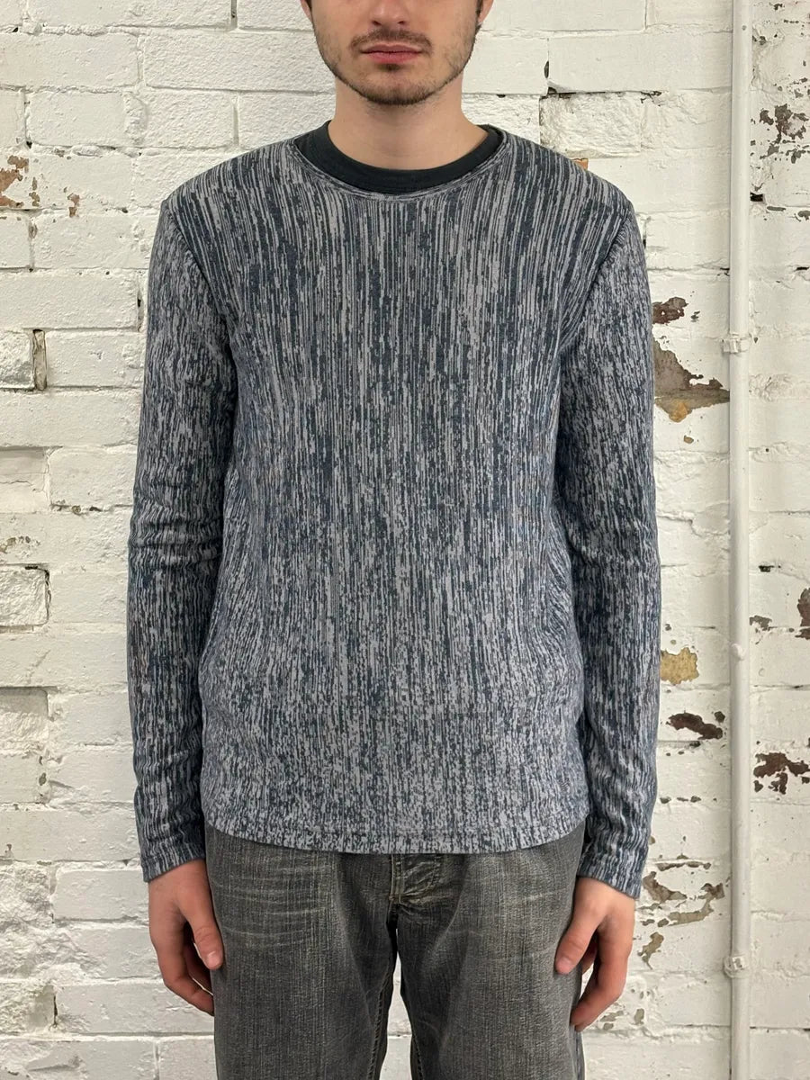 SS2021 Emporio Armani Black & White Contemporary Wool Sweater pOvJUrS 1