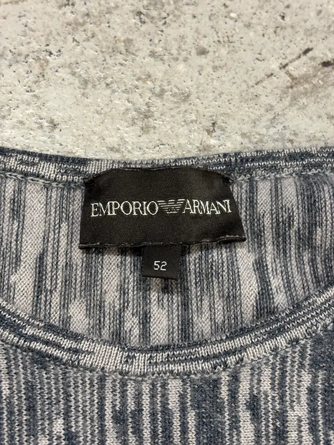 SS2021 Emporio Armani Black & White Contemporary Wool Sweater pOvJUrS 6