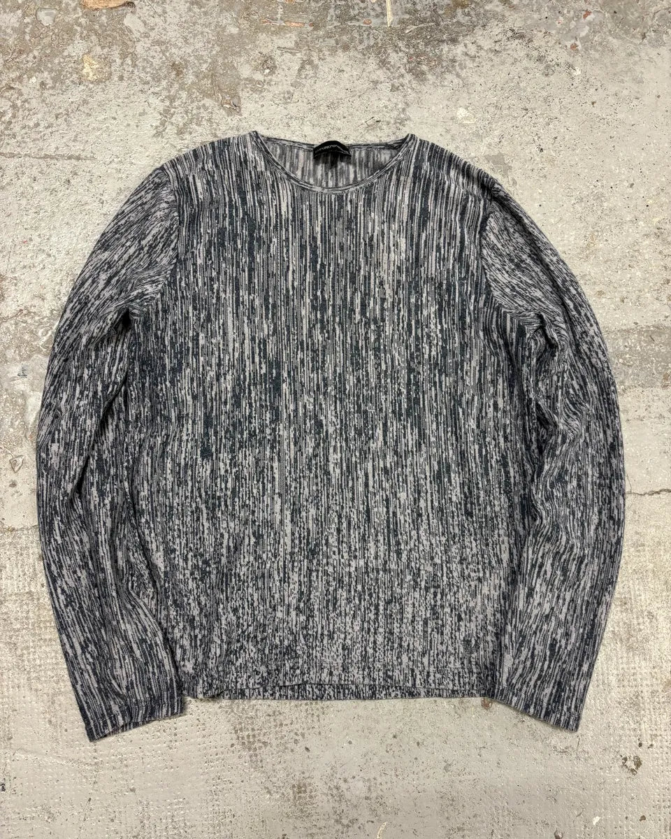 SS2021 Emporio Armani Black & White Contemporary Wool Sweater pOvJUrS 0