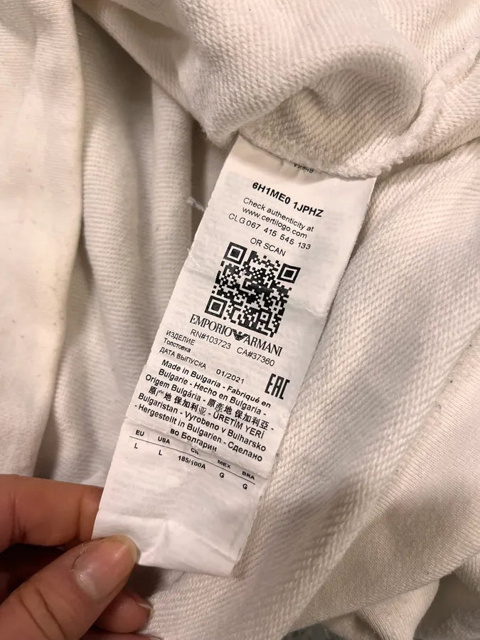 SS2021 Emporio Armani Eagle Graphic White Hoodie GHNHonz 8
