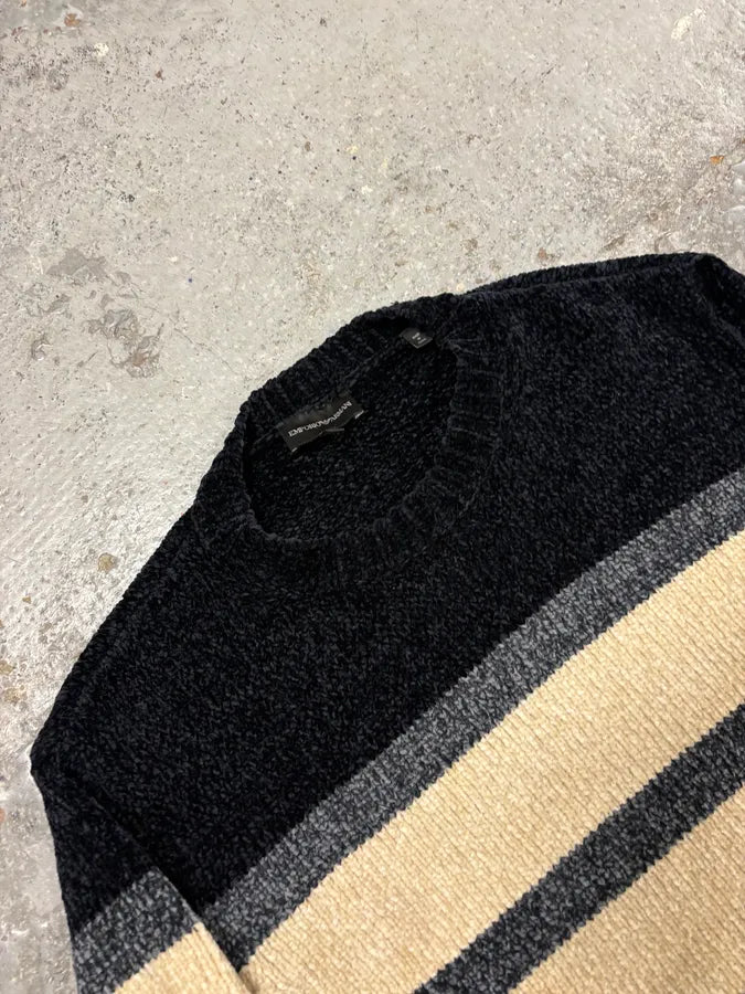 SS2021 Emporio Armani White Lines Navy Sweater yETMnbu 4