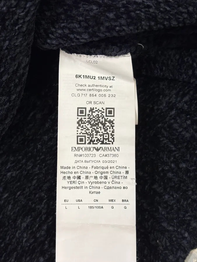 SS2021 Emporio Armani White Lines Navy Sweater yETMnbu 8