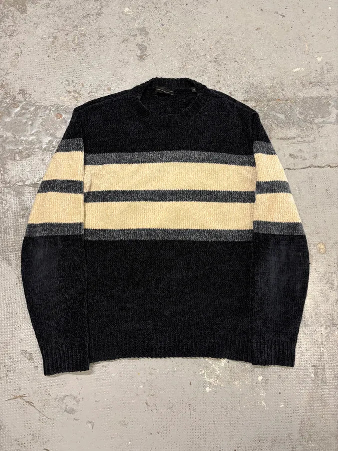 SS2021 Emporio Armani White Lines Navy Sweater yETMnbu 0