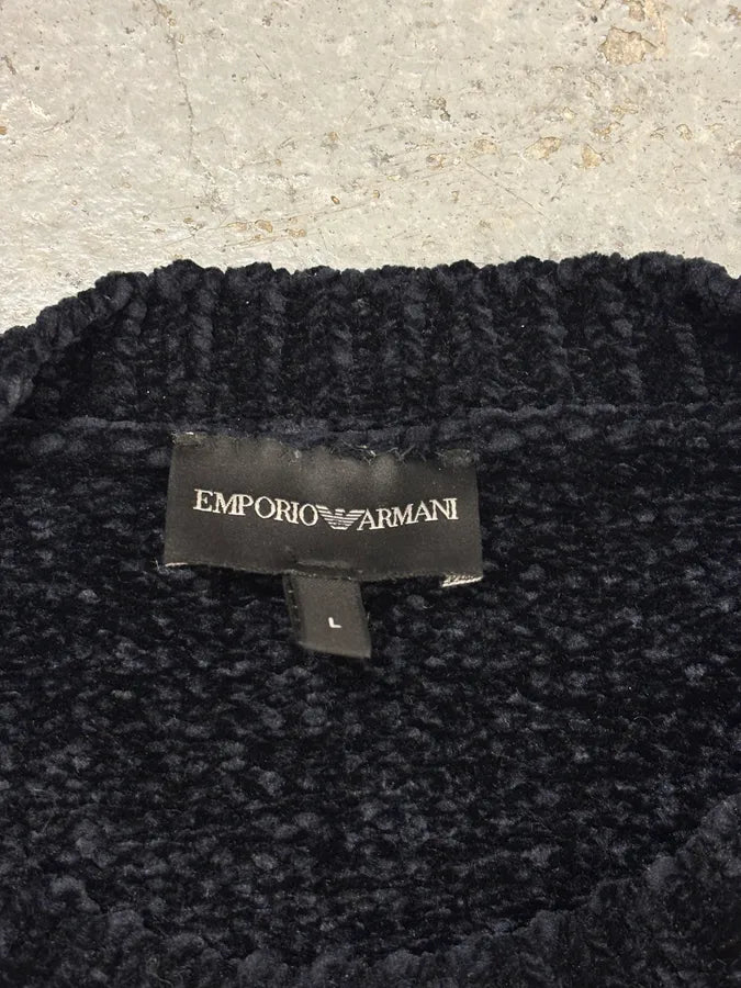 SS2021 Emporio Armani White Lines Navy Sweater yETMnbu 7