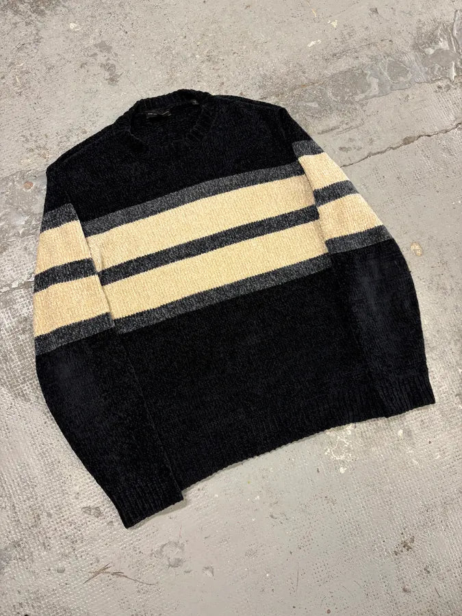 SS2021 Emporio Armani White Lines Navy Sweater yETMnbu 3
