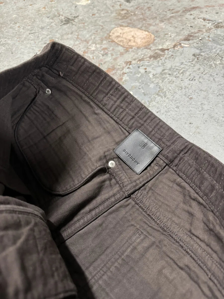 SS2021 Givenchy Brown 2 Zips Distressed Biker Pants YdJgrHT 10