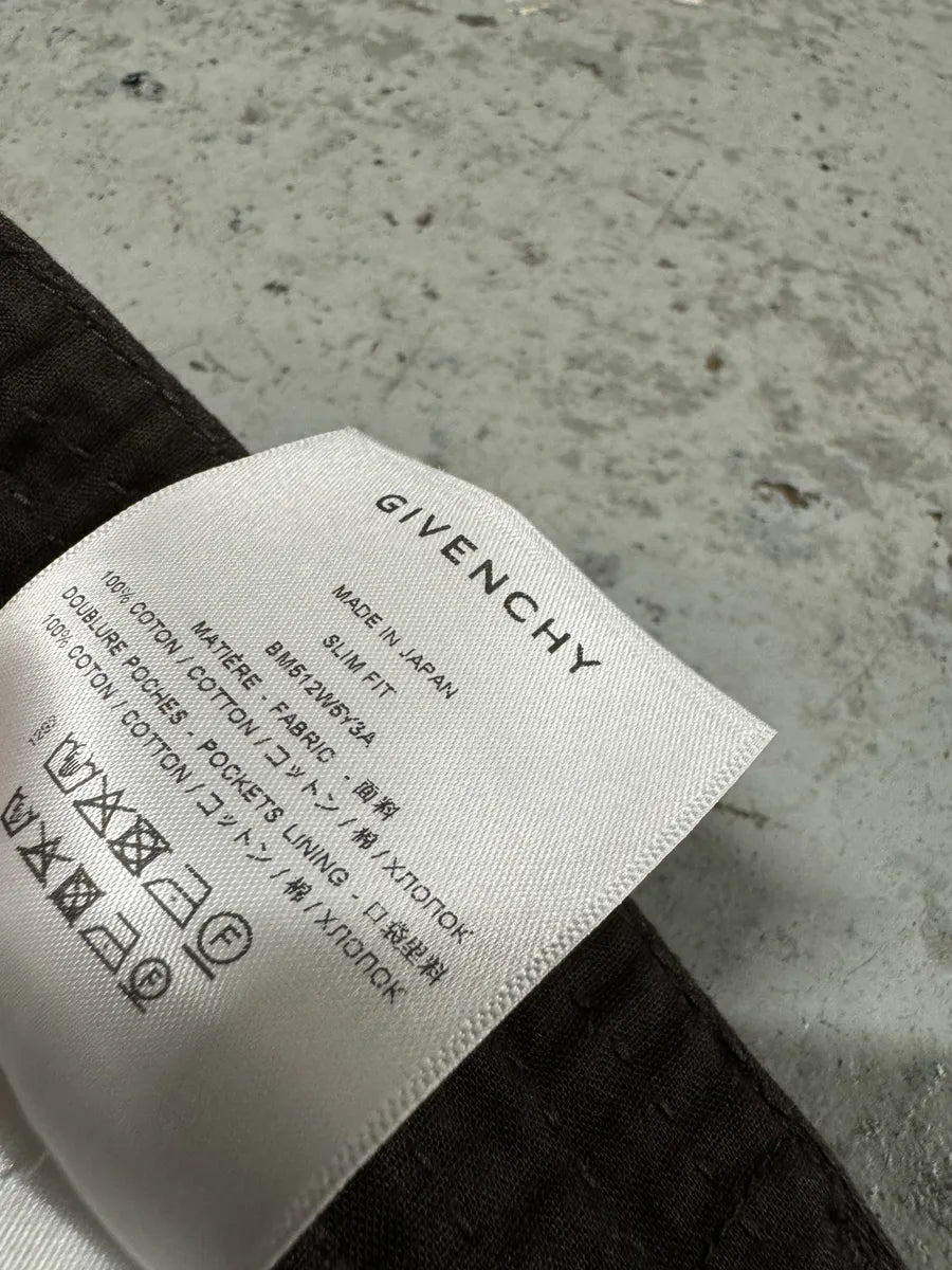 SS2021 Givenchy Brown 2 Zips Distressed Biker Pants YdJgrHT 8