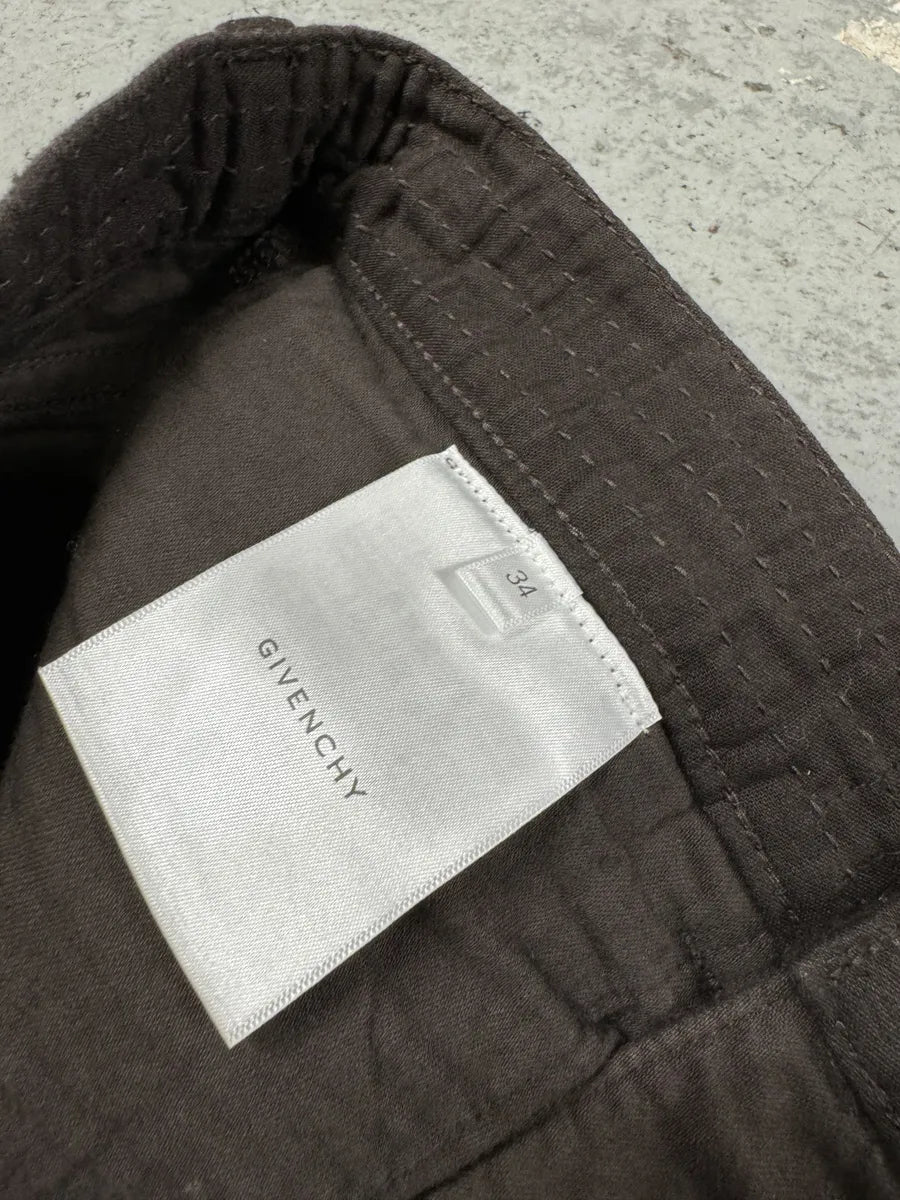 SS2021 Givenchy Brown 2 Zips Distressed Biker Pants YdJgrHT 9