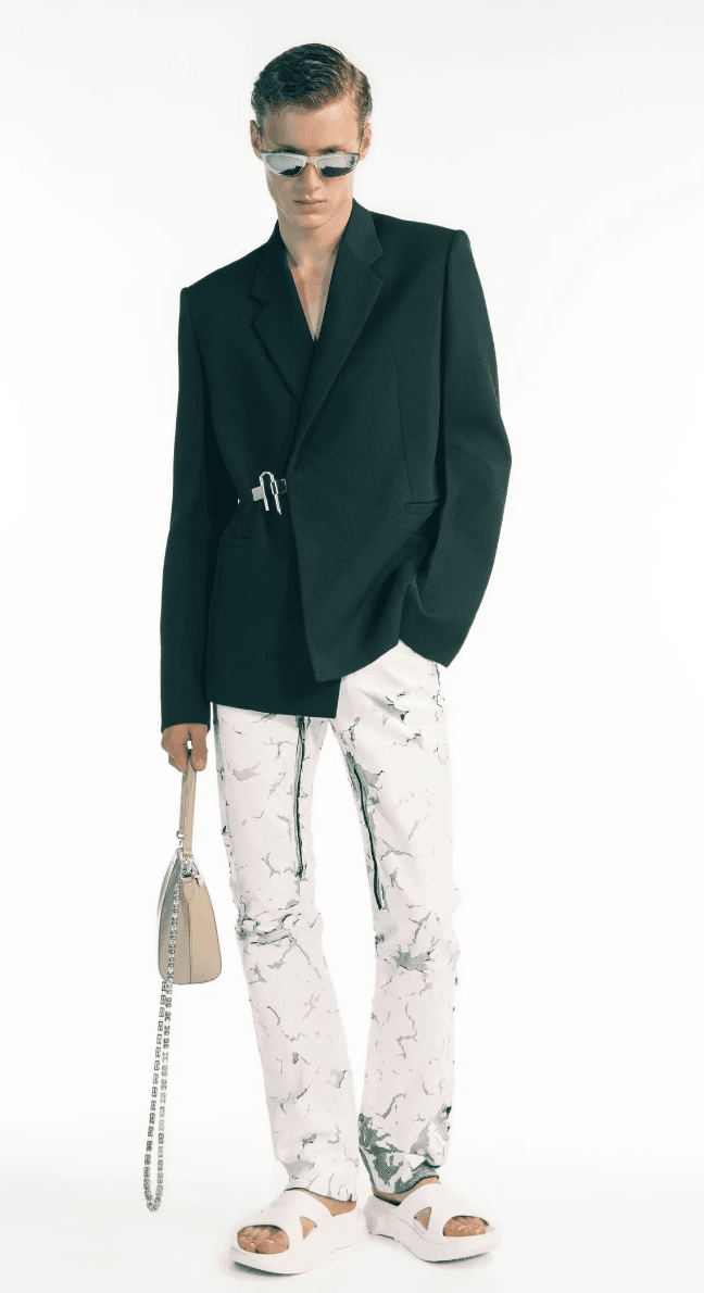 SS2021 Givenchy White Cracked Brut Denim Jeans by Matthew Williams DtLMtAa 1