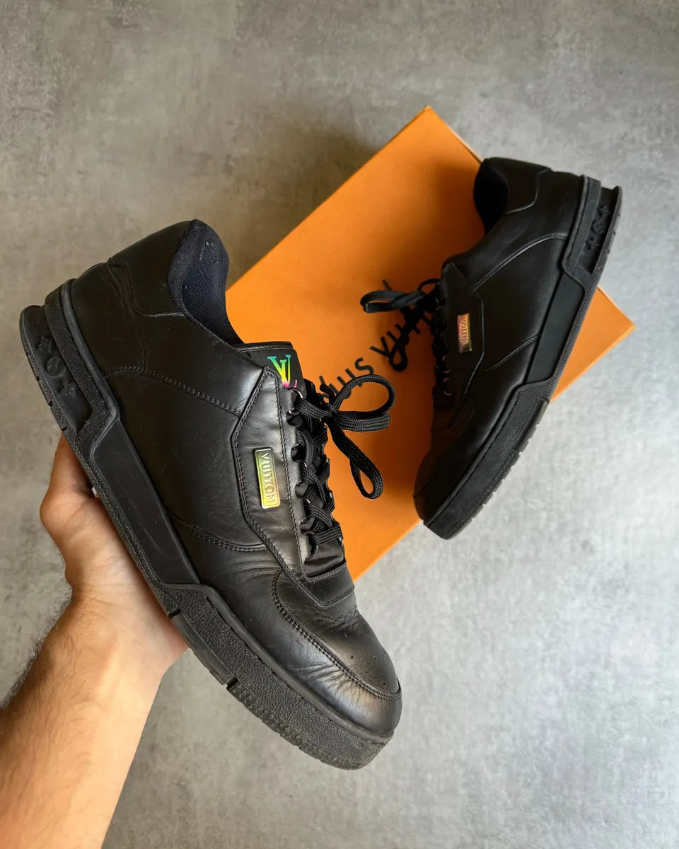 SS2021 Louis Vuitton Trainer Black Iridescent Leather Shoes ZmhrZJm 0