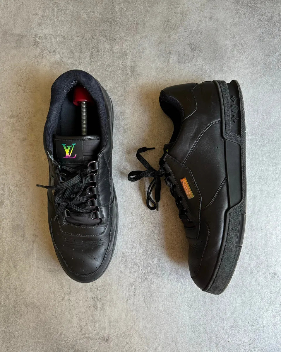 SS2021 Louis Vuitton Trainer Black Iridescent Leather Shoes ZmhrZJm 1