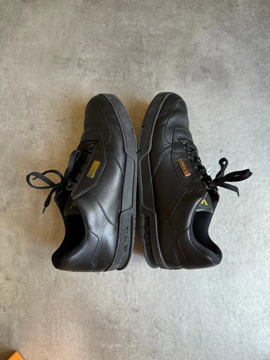 SS2021 Louis Vuitton Trainer Black Iridescent Leather Shoes ZmhrZJm 3