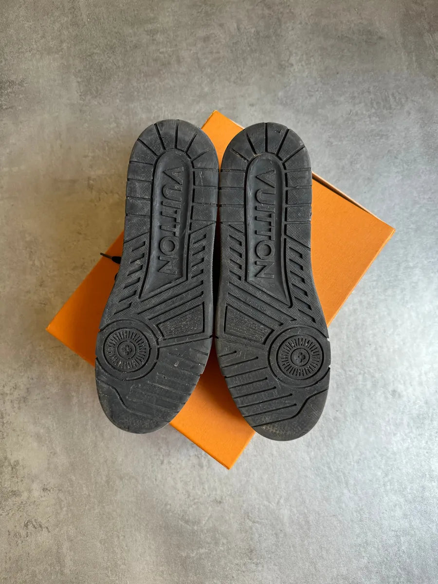 SS2021 Louis Vuitton Trainer Black Iridescent Leather Shoes ZmhrZJm 5