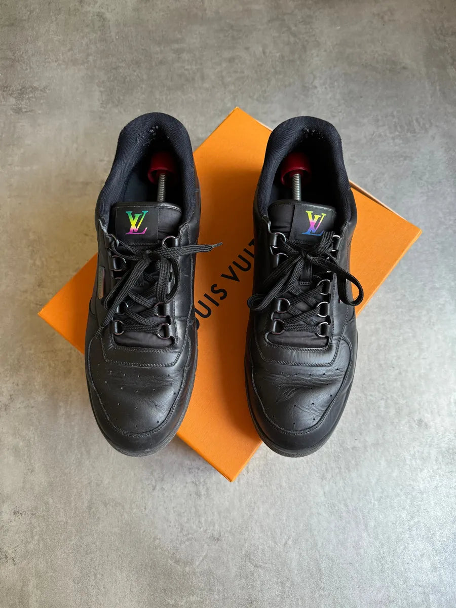 SS2021 Louis Vuitton Trainer Black Iridescent Leather Shoes ZmhrZJm 7