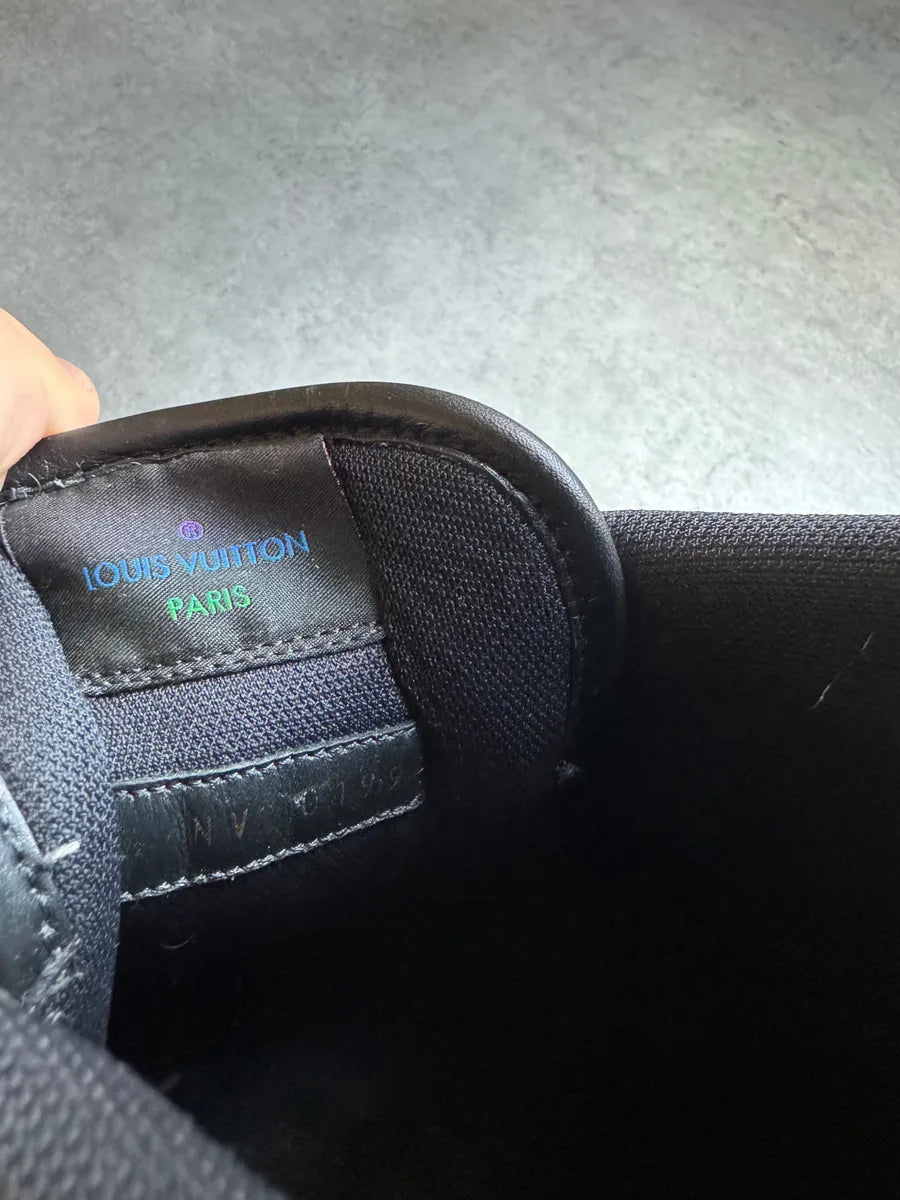 SS2021 Louis Vuitton Trainer Black Iridescent Leather Shoes ZmhrZJm 8