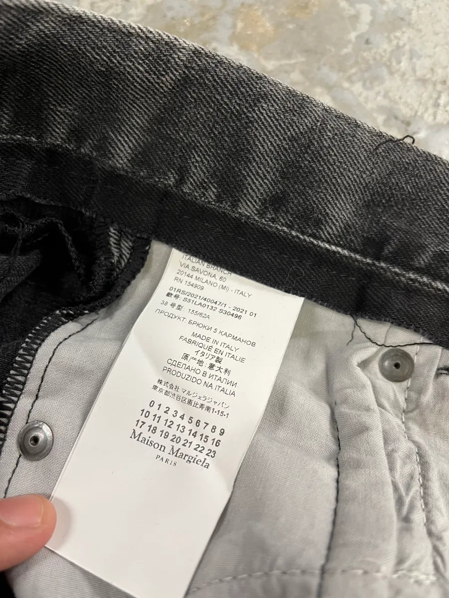 SS2021 Maison Margiela Darg Grey Destructured Denim Jeans PsggVaY 14