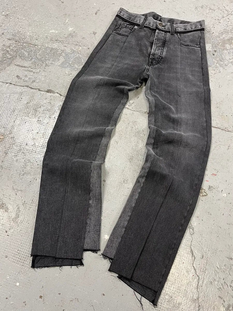 SS2021 Maison Margiela Black Destructured Denim Jeans (S) PsggVaY 3