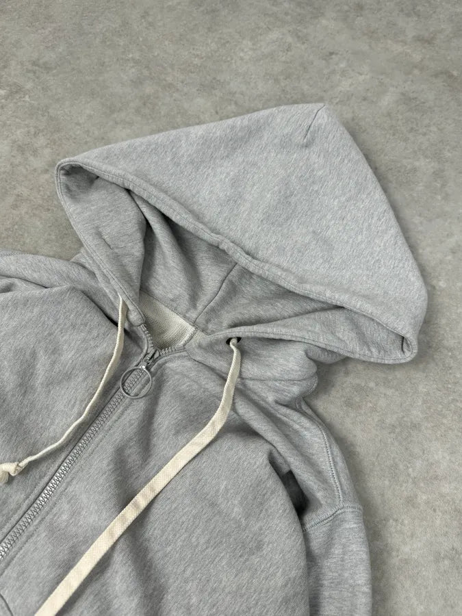 SS2021 Maison Margiela Grey Oversized Zip-up Hoodie JrUClLJ 4