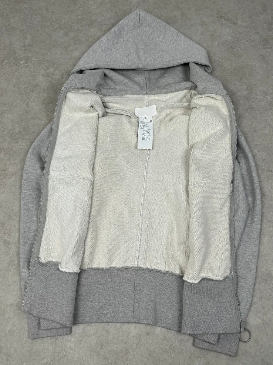 SS2021 Maison Margiela Grey Oversized Zip-up Hoodie JrUClLJ 9