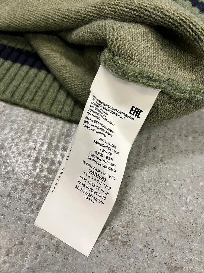 SS2021 Maison Margiela Olive V Neck Knit Wool Sweater (M/L) VukjBpp 10