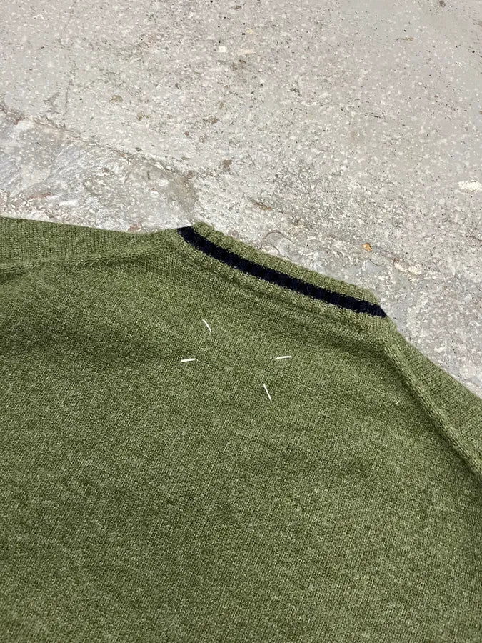 SS2021 Maison Margiela Olive V Neck Knit Wool Sweater (M/L) VukjBpp 7
