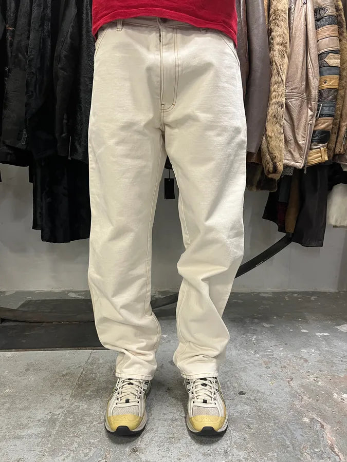SS2021 Maison Margiela White Carpenter Cozy Pants (M) NXWhVtF 2
