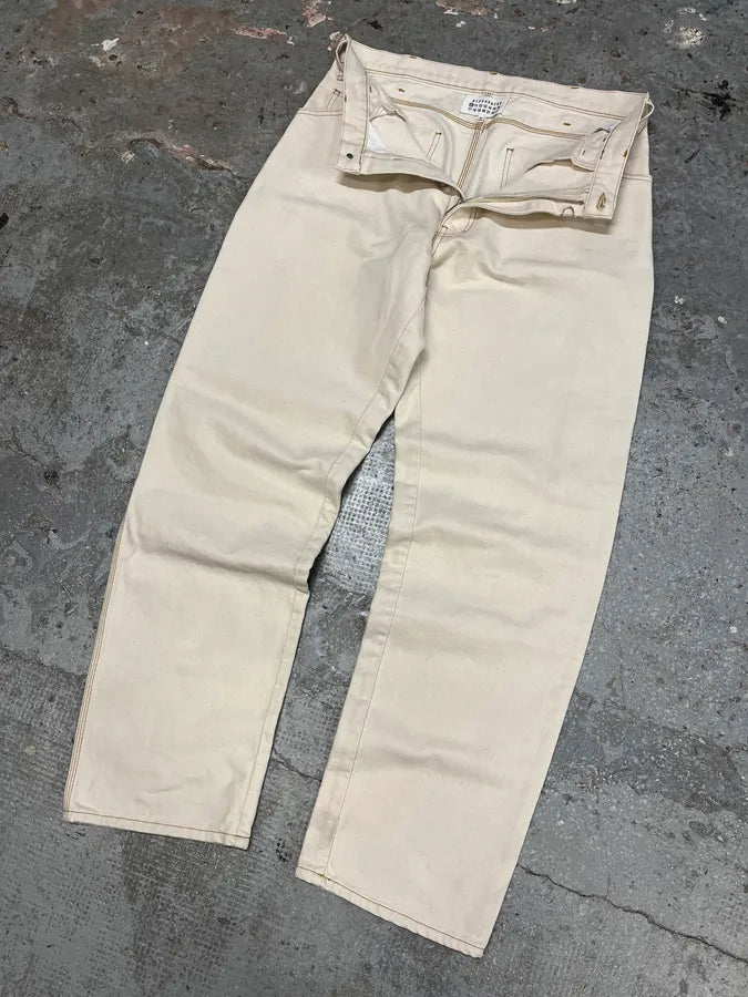 SS2021 Maison Margiela White Carpenter Cozy Pants (M) NXWhVtF 5
